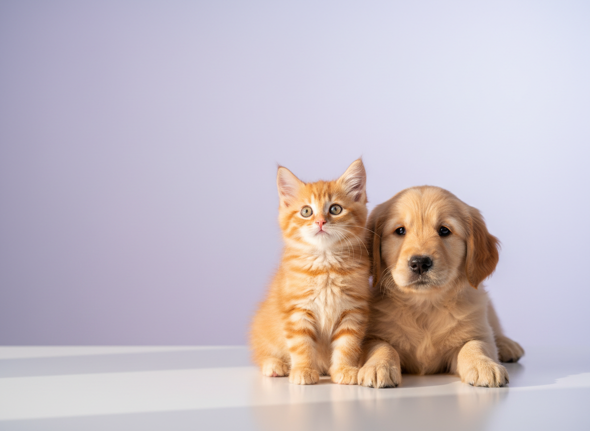 Kitten and puppy together